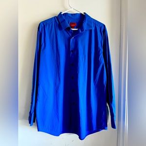 Long sleeved colllard Alfani blue polo size large in men’s